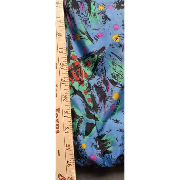 Vtg 80s 90s Insulated Snow Pants Large (24x26) Colorful Abstract Elastic Waist - Picture 7 of 9